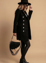 Amelie Double-Breasted Slim-Fit Long Coat