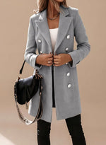 Amelie Double-Breasted Slim-Fit Long Coat