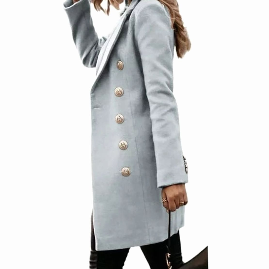 Amelie Double-Breasted Slim-Fit Long Coat