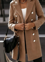 Amelie Double-Breasted Slim-Fit Long Coat