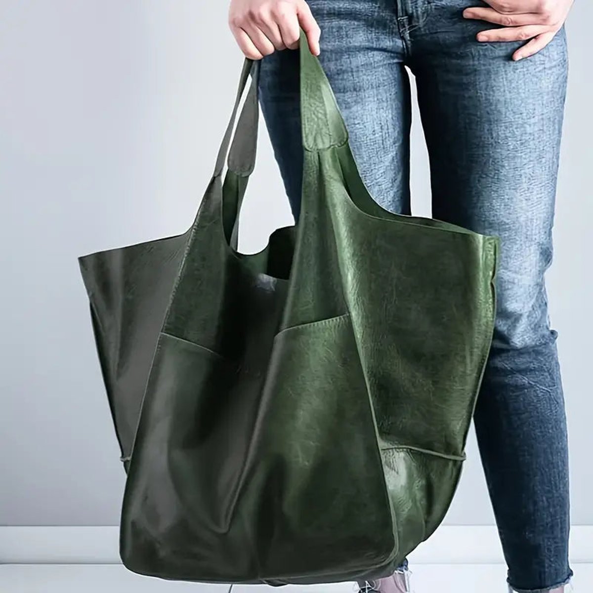 Charlotte Oversized Vegan Leather Tote Bag