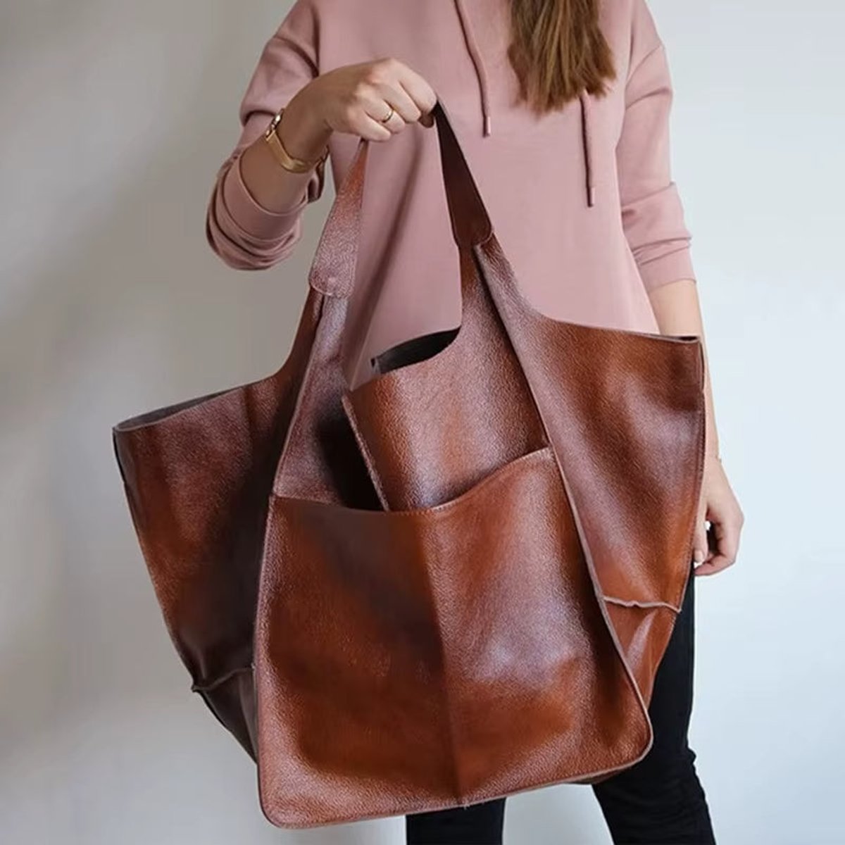 Charlotte Oversized Vegan Leather Tote Bag