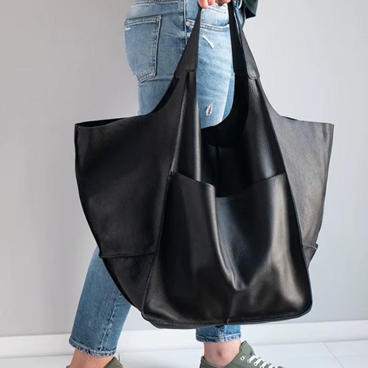 Charlotte Oversized Vegan Leather Tote Bag