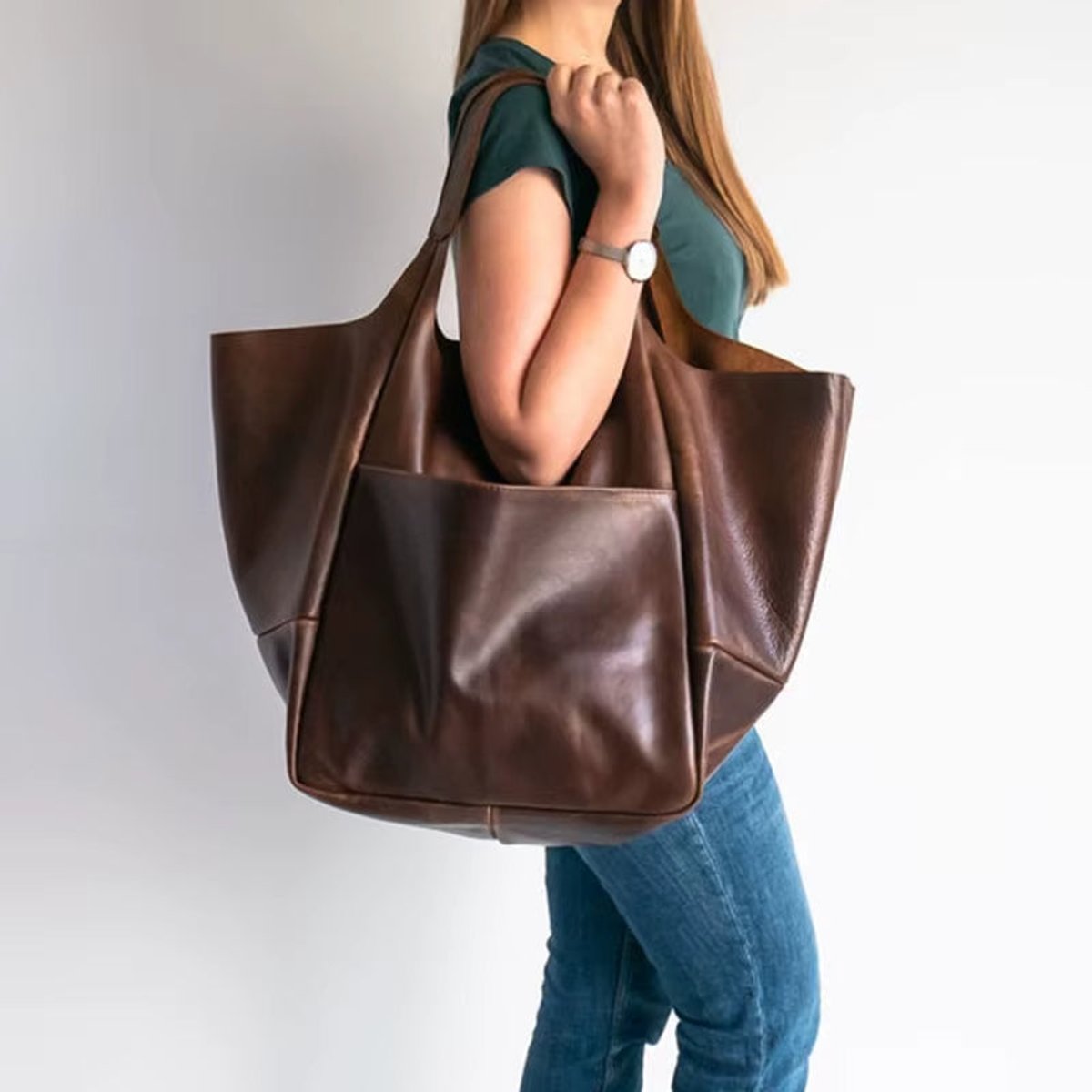 Charlotte Oversized Vegan Leather Tote Bag