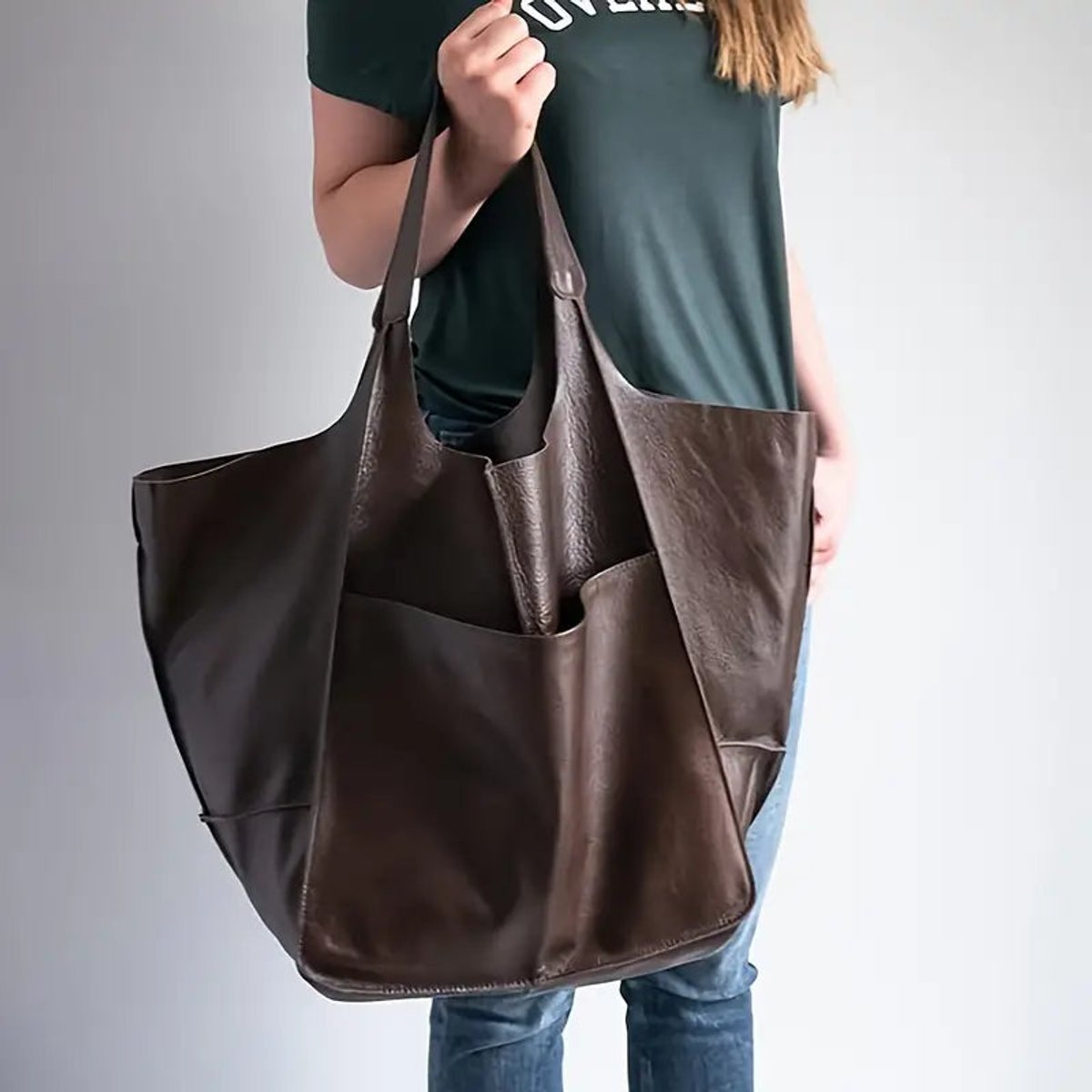 Charlotte Oversized Vegan Leather Tote Bag