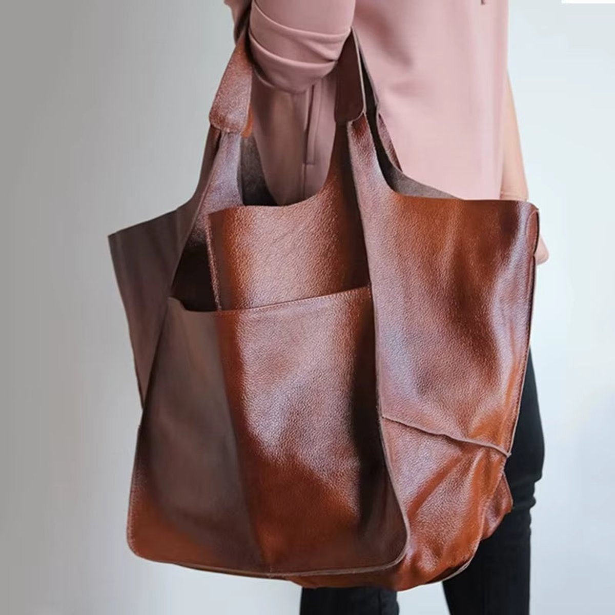 Charlotte Oversized Vegan Leather Tote Bag