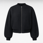 Bexley Fleece Bomber Jacket in black, product shot