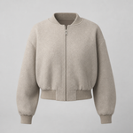 Bexley Fleece Bomber Jacket in gray, product shot
