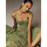 Leonie Pleated Corset Bustier Midi Dress