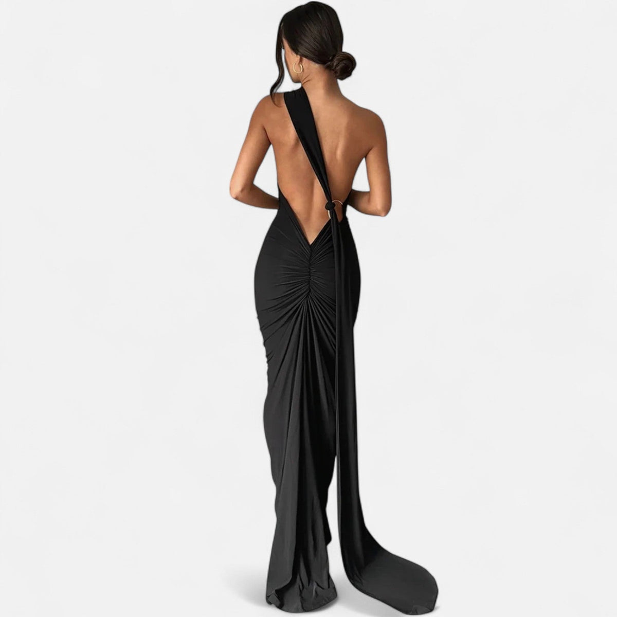 Lara One-Shoulder Halter Maxi Dress