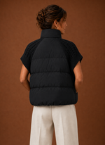 Women's Puffer Vest - Knit-Shoulder Sleeveless Jacket | Areleon