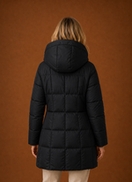 Women's Puffer Jacket - Long Hooded Winter Coat | Areleon