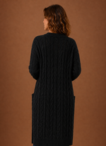 Cable Knit Cardigan for Women - Hooded Long | Areleon