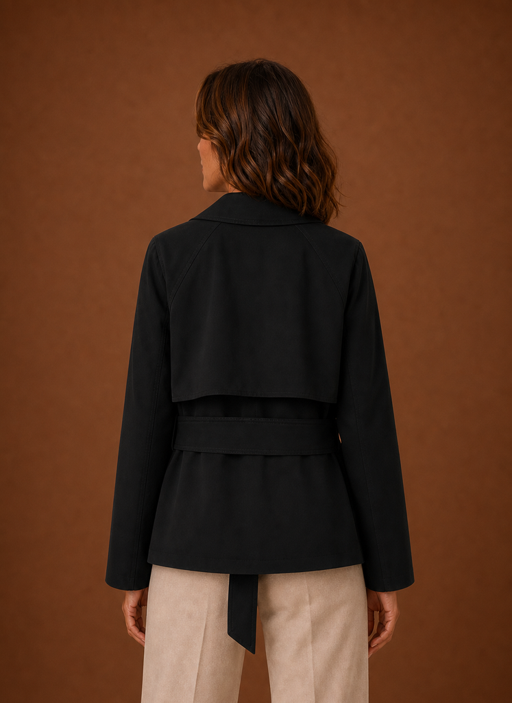 Women's Trench Coat - Belted Waist Casual Jacket | Areleon