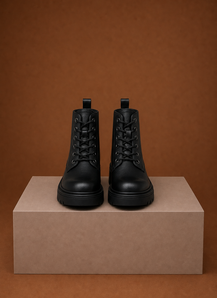 Women's Chunky Combat Lace Up Boots | Areleon