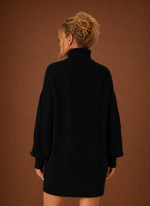 Women's Turtleneck Sweater Dress - Pullover Knit Dress | Areleon
