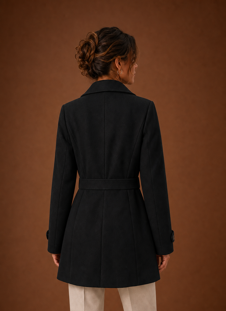 Women's Trench Coat - Mid-Length Button Front Jacket | Areleon