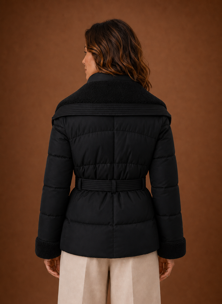 Women's Puffer Jacket - Belted Winter Coat | Areleon