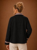 Women’s Barn Jacket - Check Collar Casual Coat | Areleon