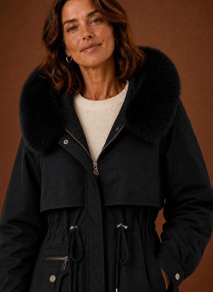 Women's Parka Jacket - Faux Fur Hooded Winter Coat | Areleon