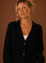 Women's V-Neck Knit Cardigan - Button Front Long Sleeve Sweater | Areleon