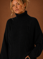 Women's Turtleneck Sweater Dress - Pullover Knit Dress | Areleon