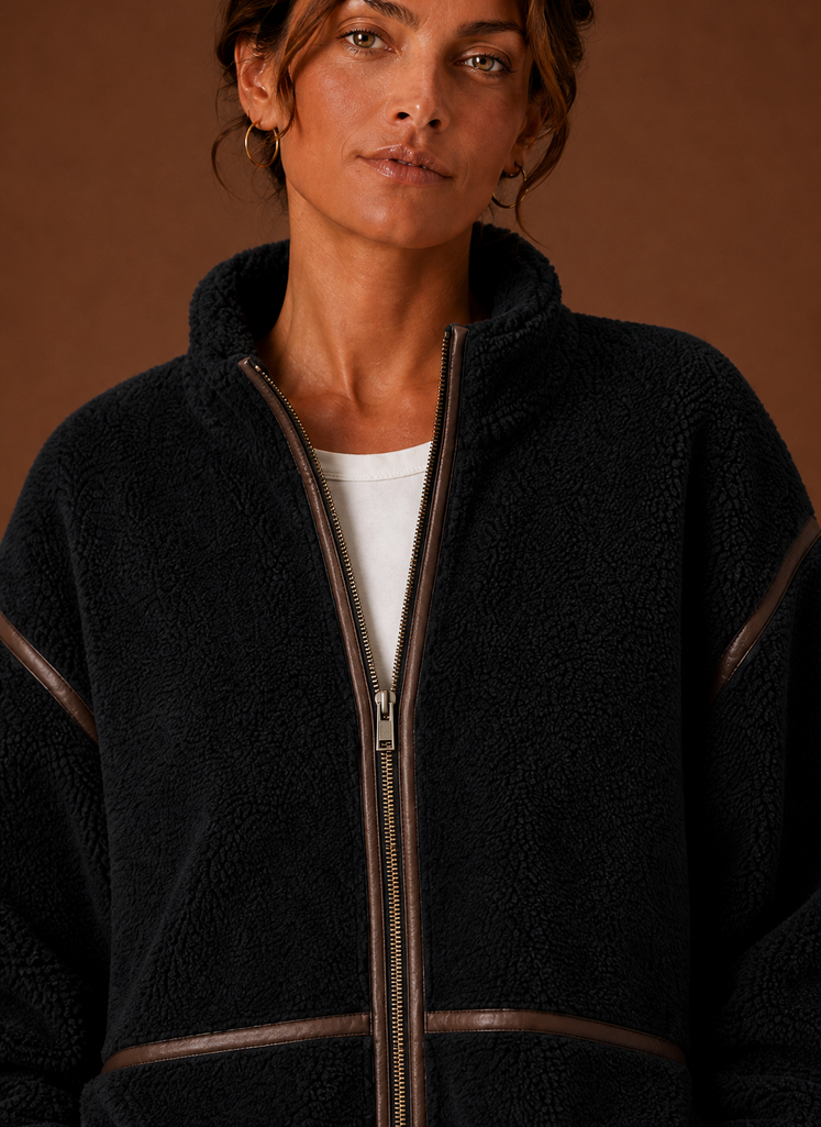 Women’s Sherpa Jacket - Zip-Up Fleece Coat | Areleon