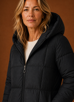Women's Puffer Jacket - Long Hooded Winter Coat | Areleon