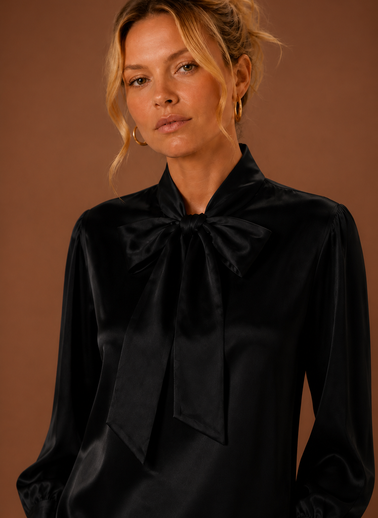 Women’s Satin look  Bow Blouse | Areleon