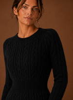 Women's Cable Knit Sweater Dress - Long Sleeve Mini Dress | Areleon