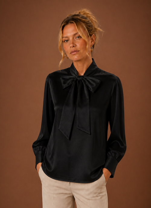 Women’s Satin look  Bow Blouse | Areleon