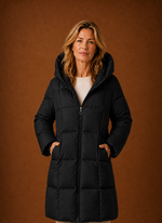 Women's Puffer Jacket - Long Hooded Winter Coat | Areleon