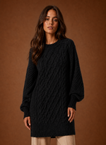 Women's Oversized Cable Knit Sweater Dress | Areleon