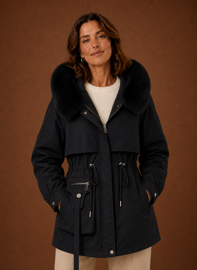 Women's Parka Jacket - Faux Fur Hooded Winter Coat | Areleon