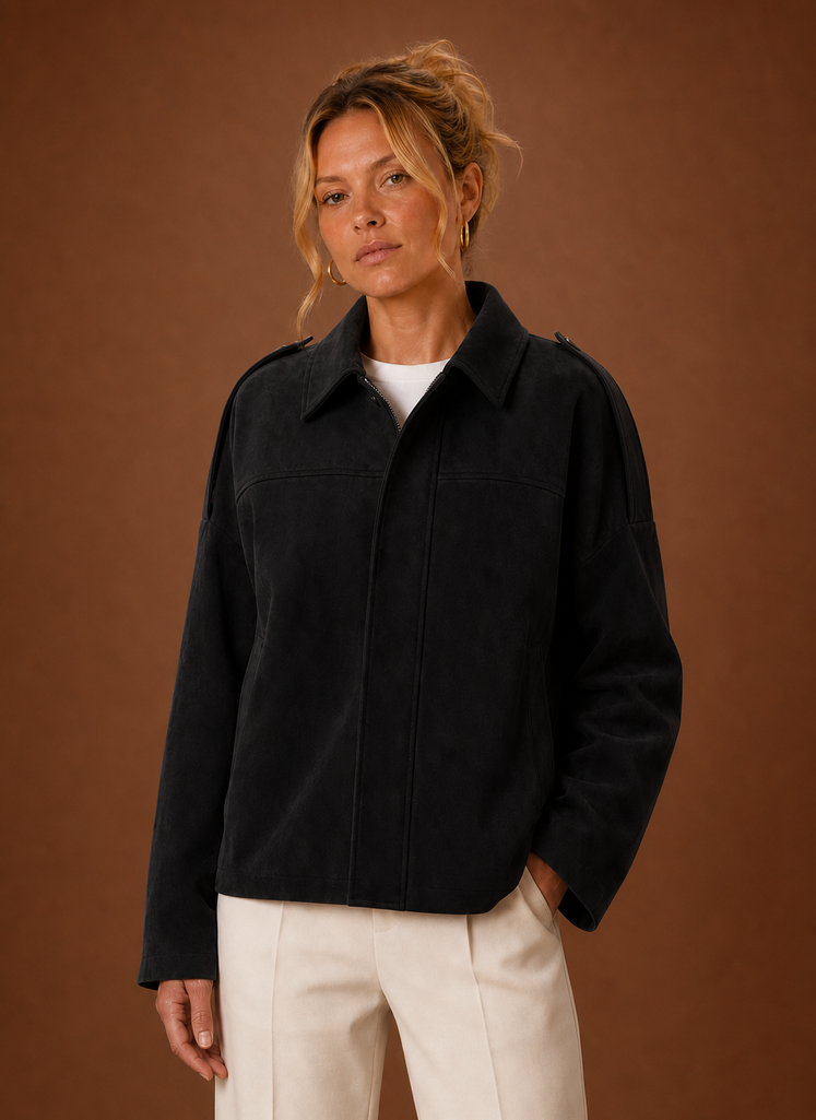 Women's Suede Oversized Jacket | Areleon
