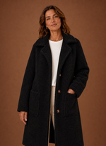 Women's Teddy Coat - Long Double-Breasted Winter Coat | Areleon