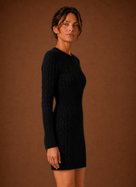 Women's Cable Knit Sweater Dress - Long Sleeve Mini Dress | Areleon