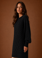 Women's Oversized Cable Knit Sweater Dress | Areleon