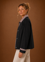 Women’s Barn Jacket - Check Collar Casual Coat | Areleon