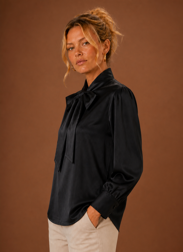 Women’s Satin look  Bow Blouse | Areleon