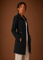Women's Trench Coat - Mid-Length Button Front Jacket | Areleon