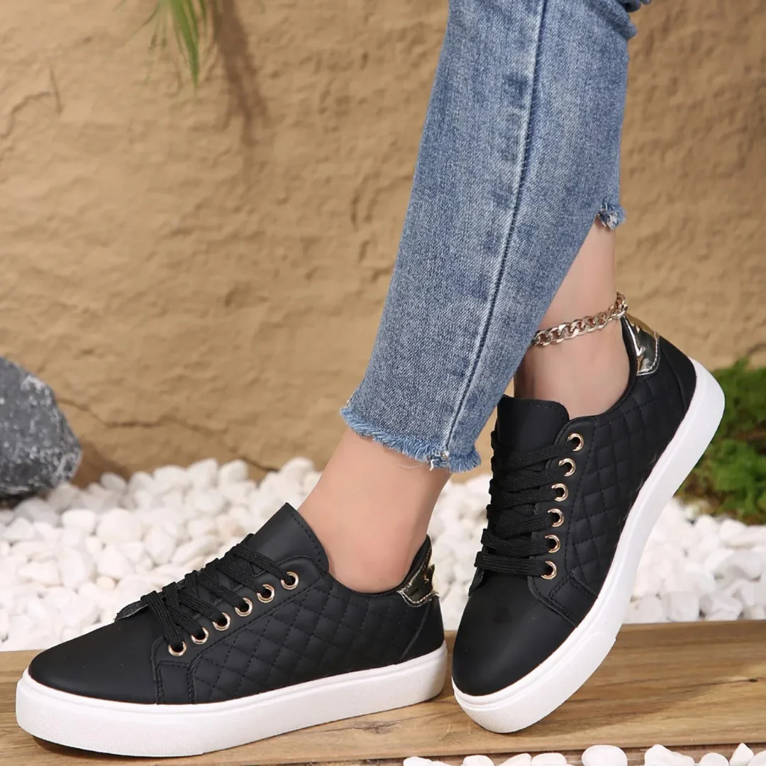 Marion Quilted Lace-Up Sneakers