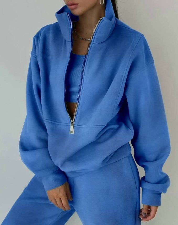 Claudia Quarter-Zip Loungewear Set