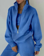 Claudia Quarter-Zip Loungewear Set