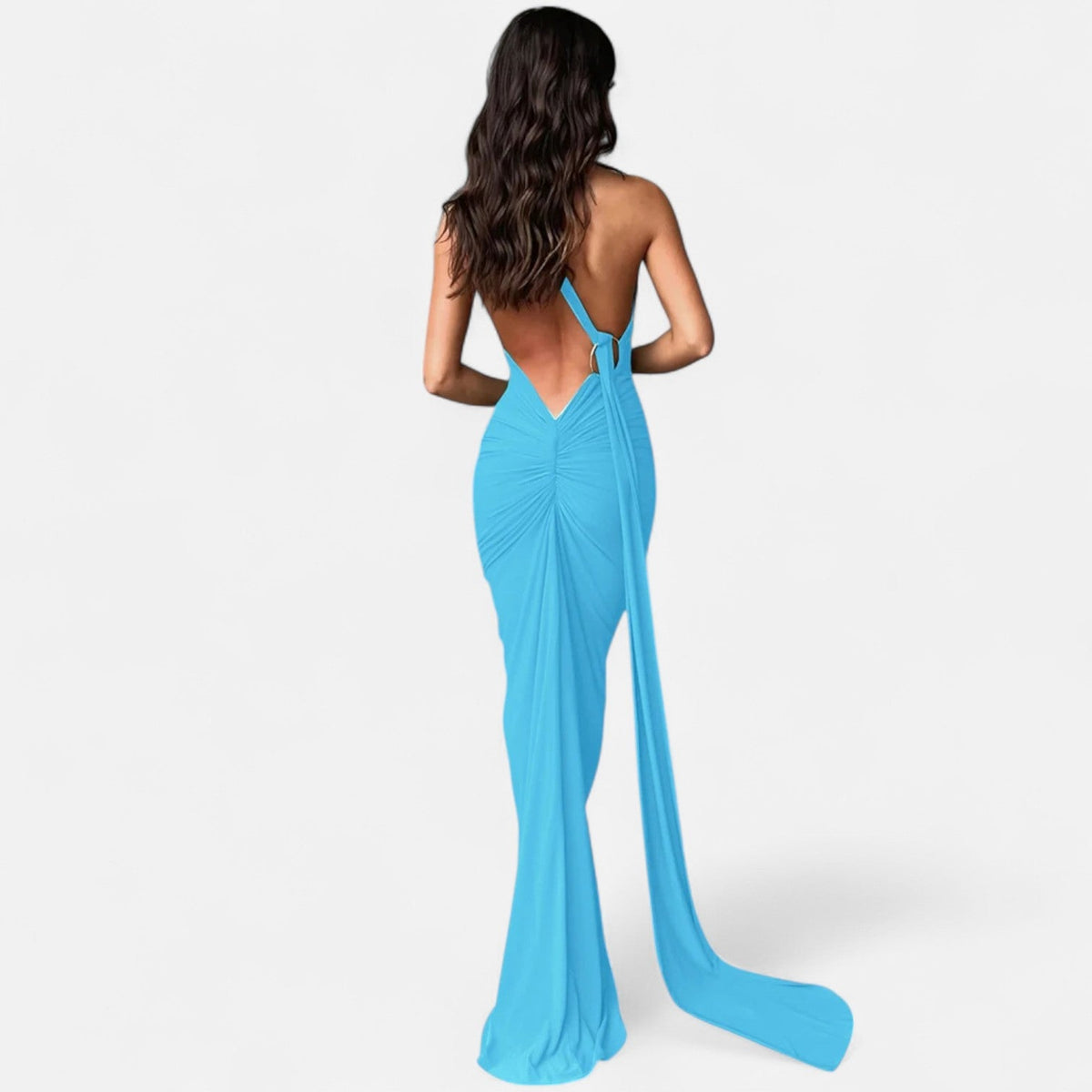 Lara One-Shoulder Halter Maxi Dress