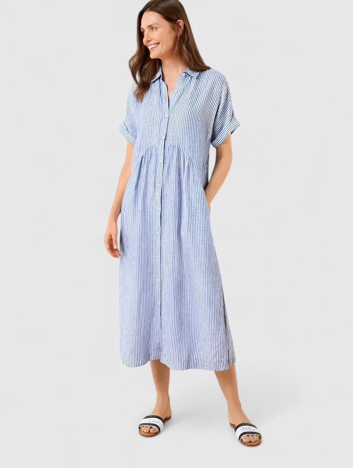 Maja Relaxed Striped Shirt Midi Dress