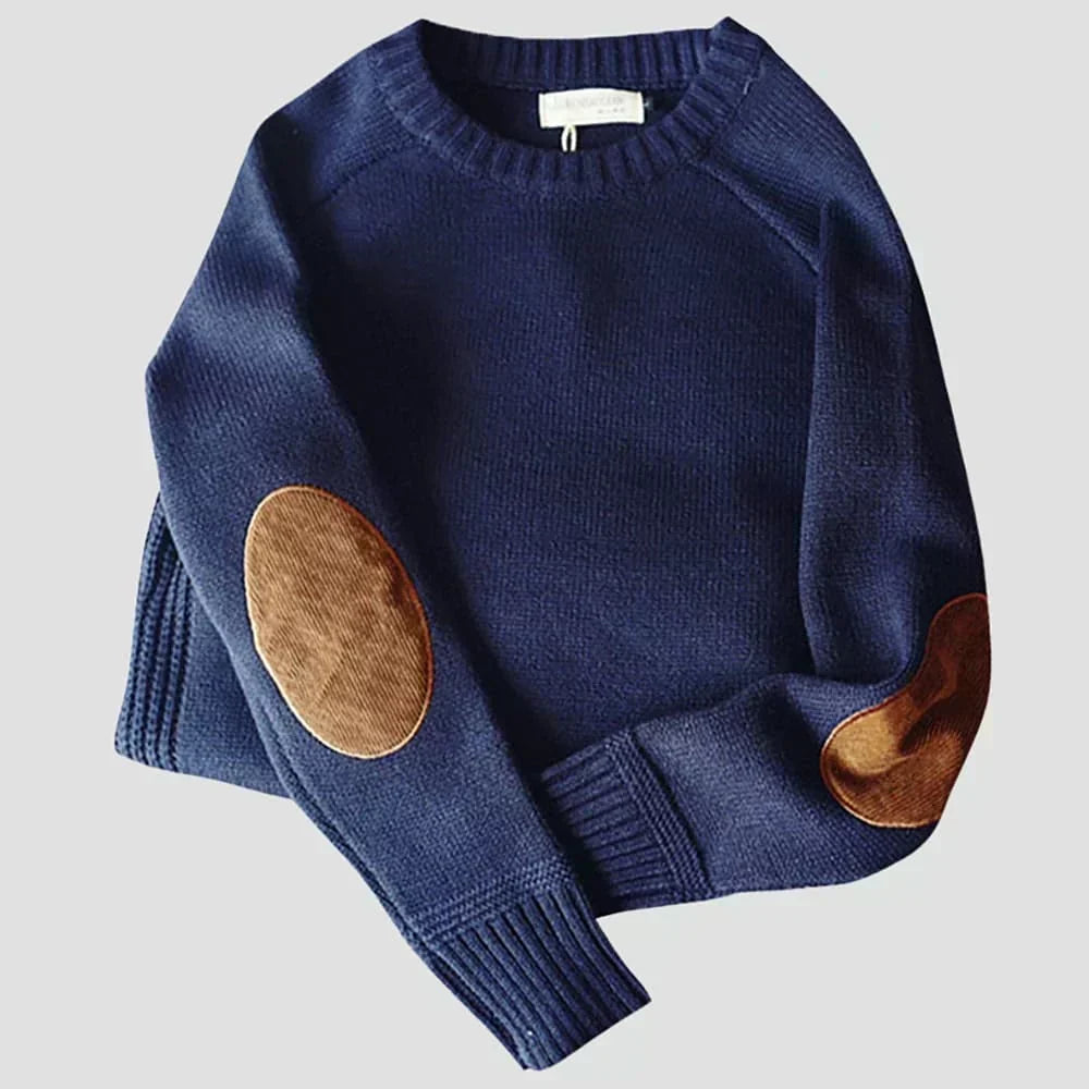 Fabian Classic Knit Sweater with Elbow Patches