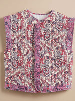 Hannah Quilted Floral Vest with Side Pockets