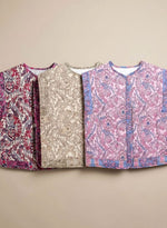 Hannah Quilted Floral Vest with Side Pockets