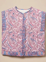 Hannah Quilted Floral Vest with Side Pockets